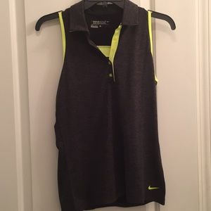 Grey/bright yellow golf top